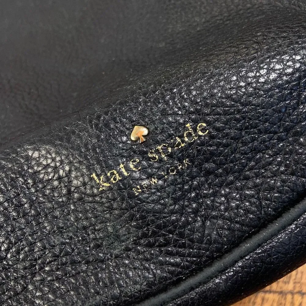 KATE SPADE Vivian hobo black pebbled leather bag purse handbag
